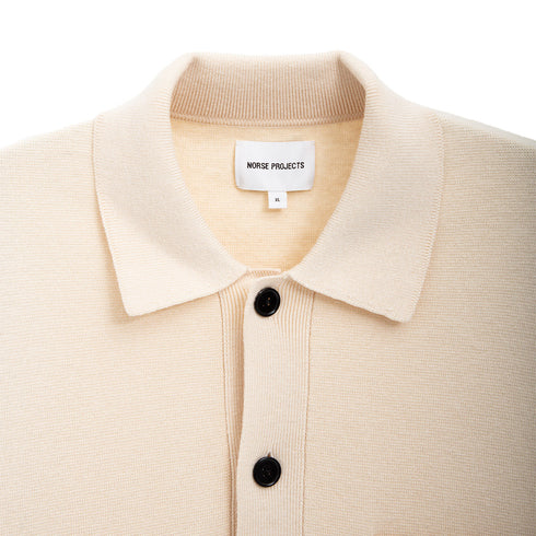 Norse Projects Kian Merino Cotton Milano Polo Enamel White N45-0602 Degli Uberti